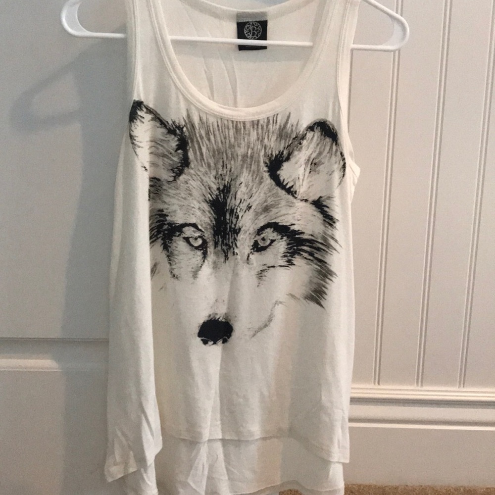 Wolf design graphic tank top